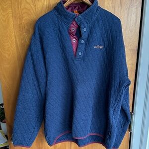 Orvis Navy Jacket with Burgundy Lining and Orange Trim